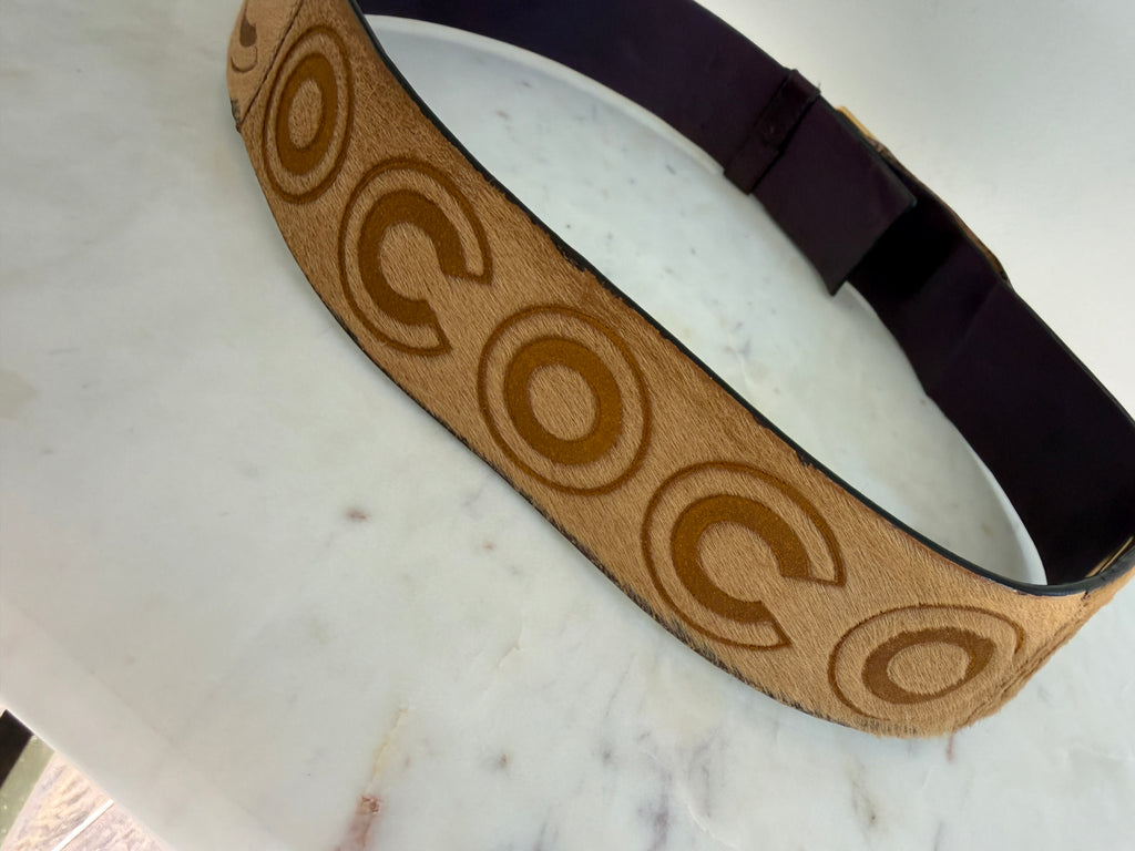 Chanel 2001 Logo Pony Hair Belt
