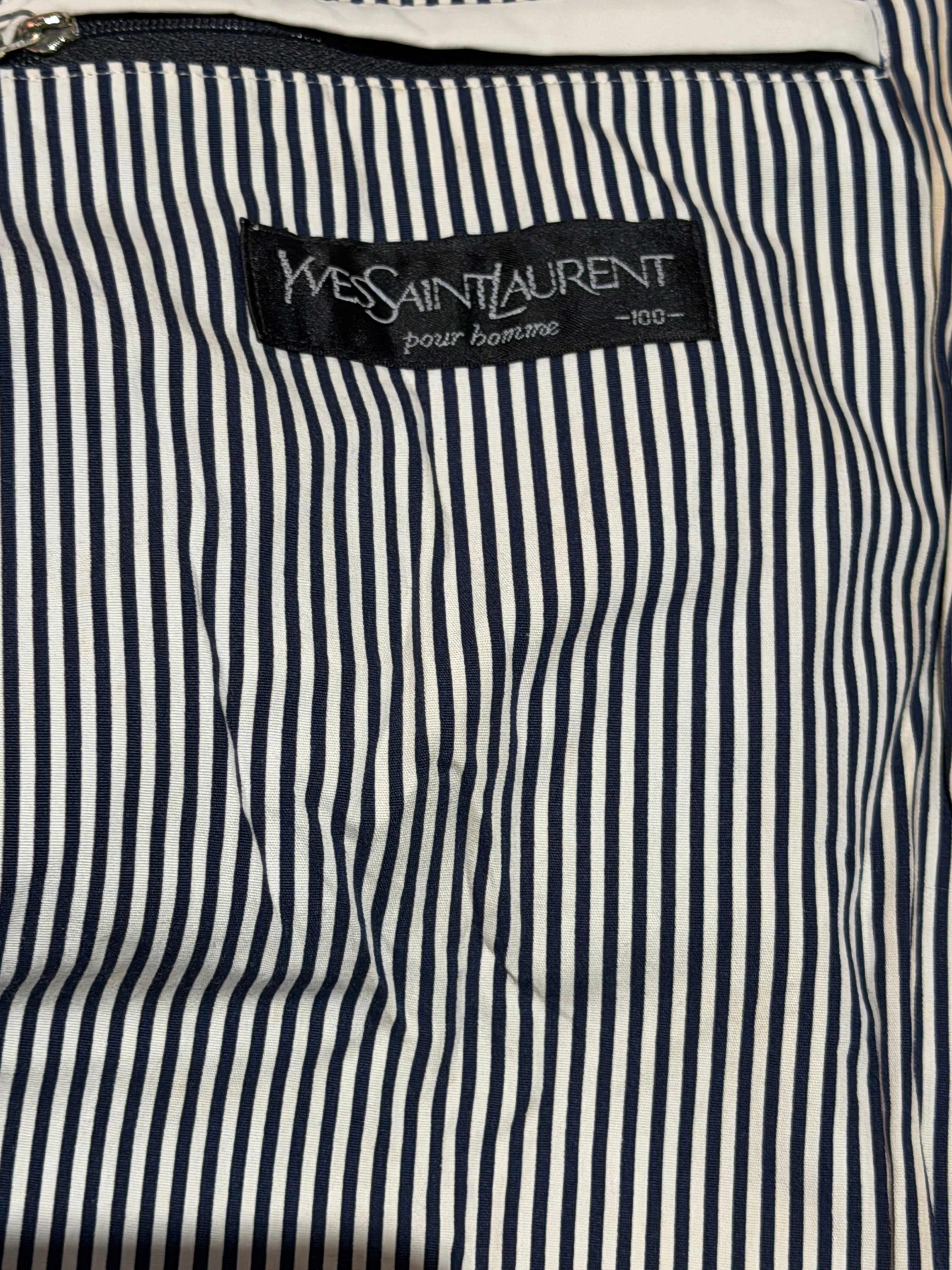 Saint Laurent Off White Double Pocket Windbreaker Jacket w/ Hood