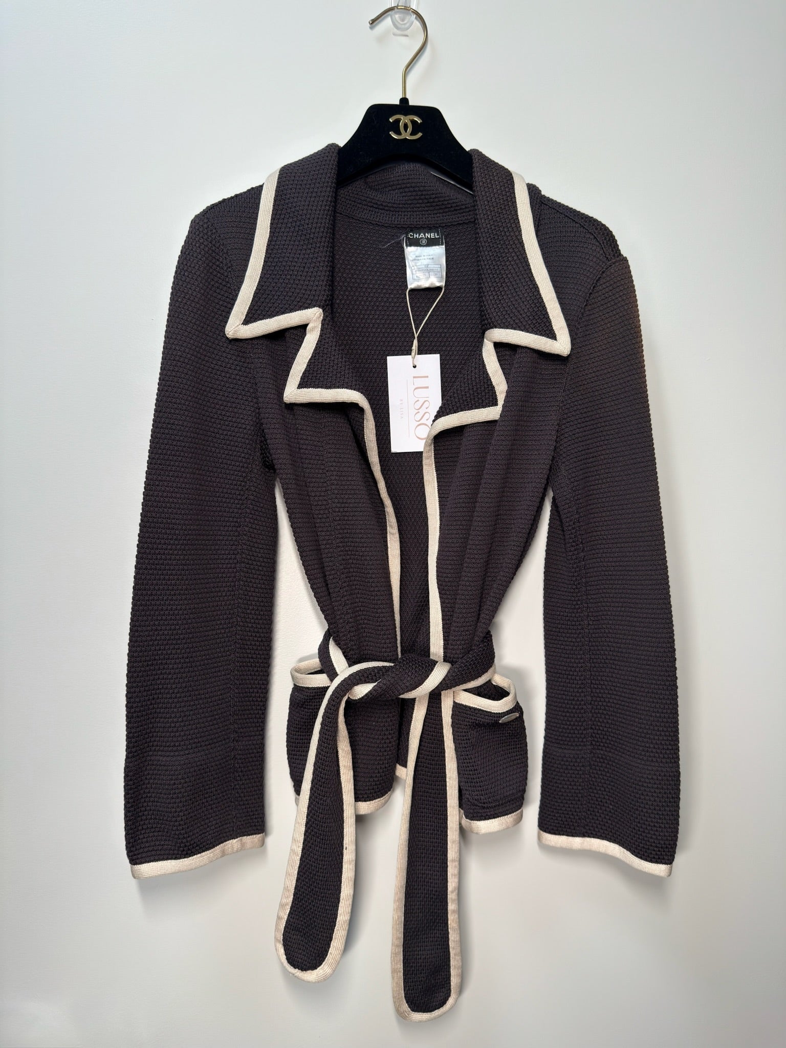 Chanel White Trim Blazer