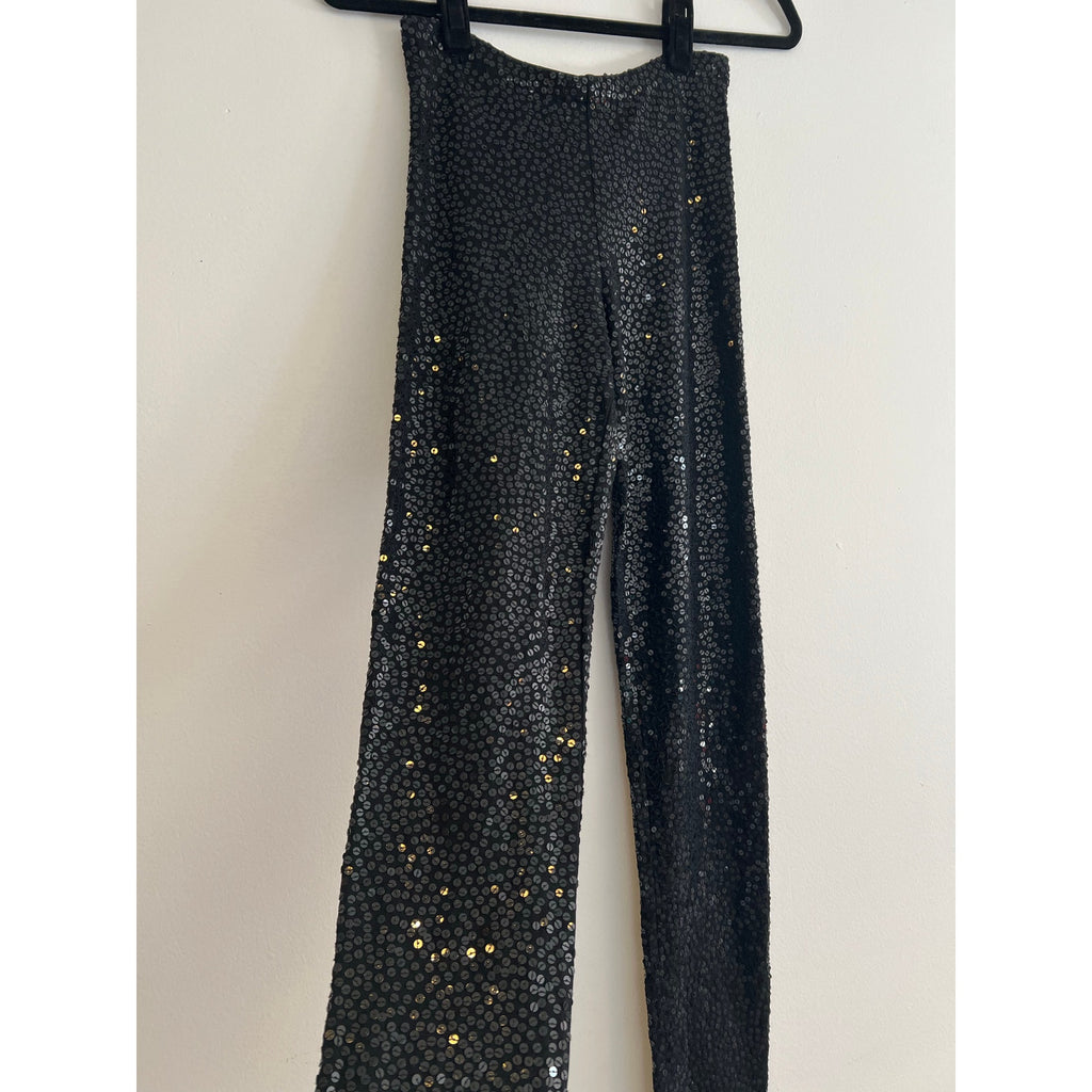 Vintage Celine Black Sequin Skinny Leg Pants