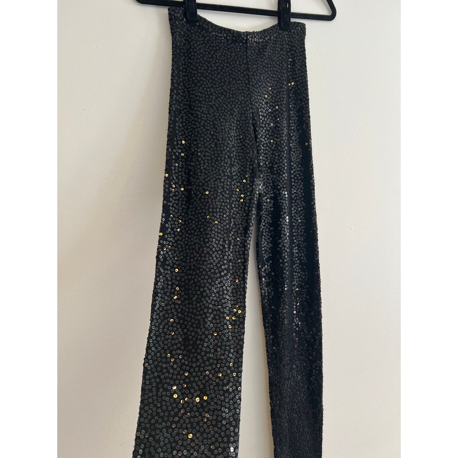 Vintage Celine Black Sequin Skinny Leg Pants