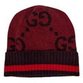 Gucci Red Cashmere GG Beanie Hat NWT Size M | Designer Logo Winter Cap