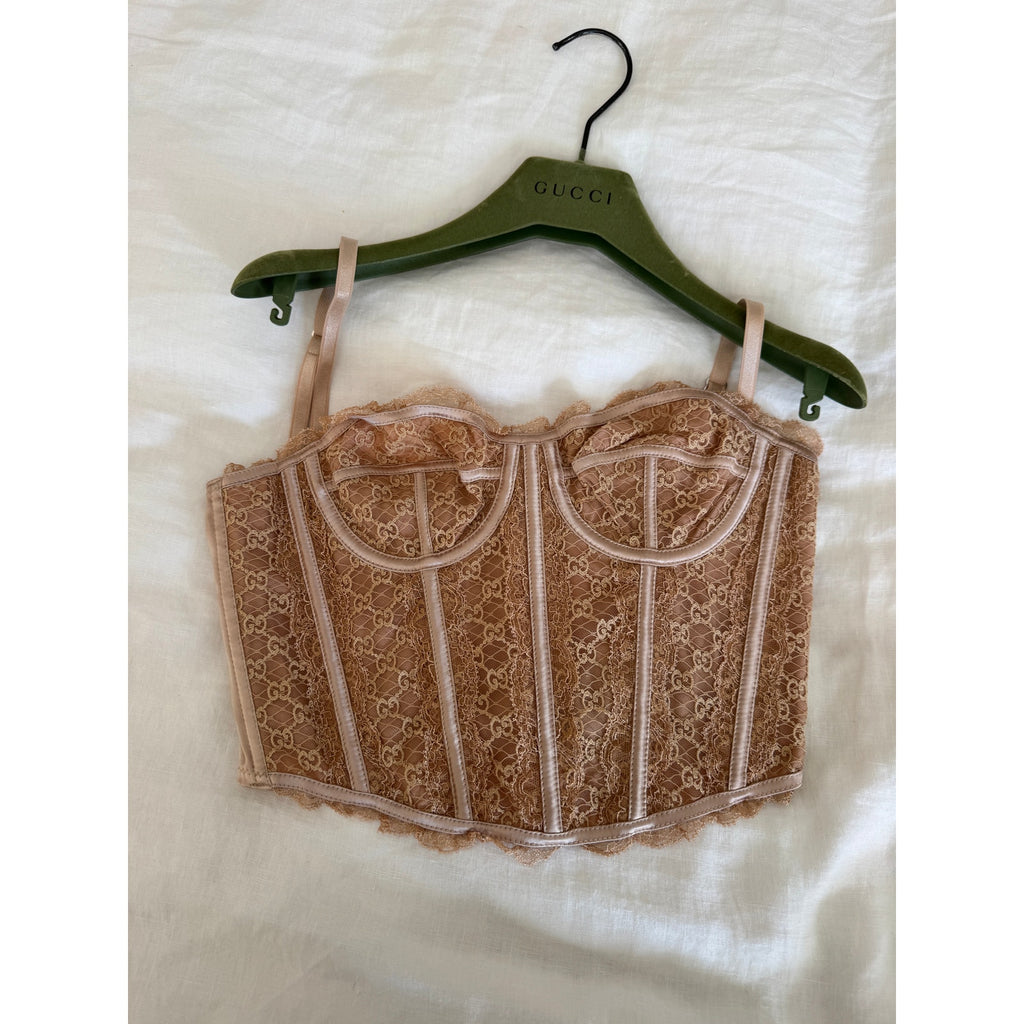 Gucci Nude Lace Corset Top NWT size Small