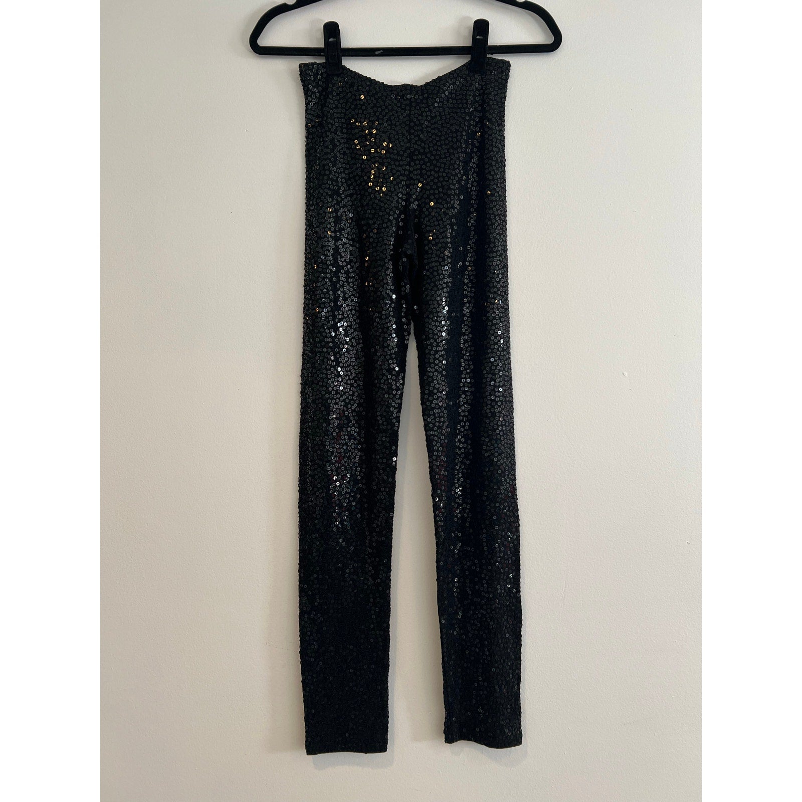 Vintage Celine Black Sequin Skinny Leg Pants