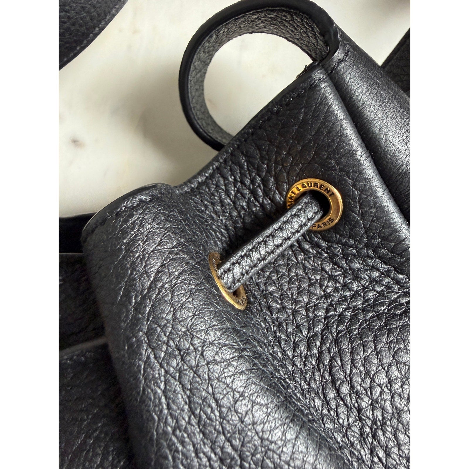 Saint Laurent Mini Paris Vii Black Leather Bag Gold Hardware NWT