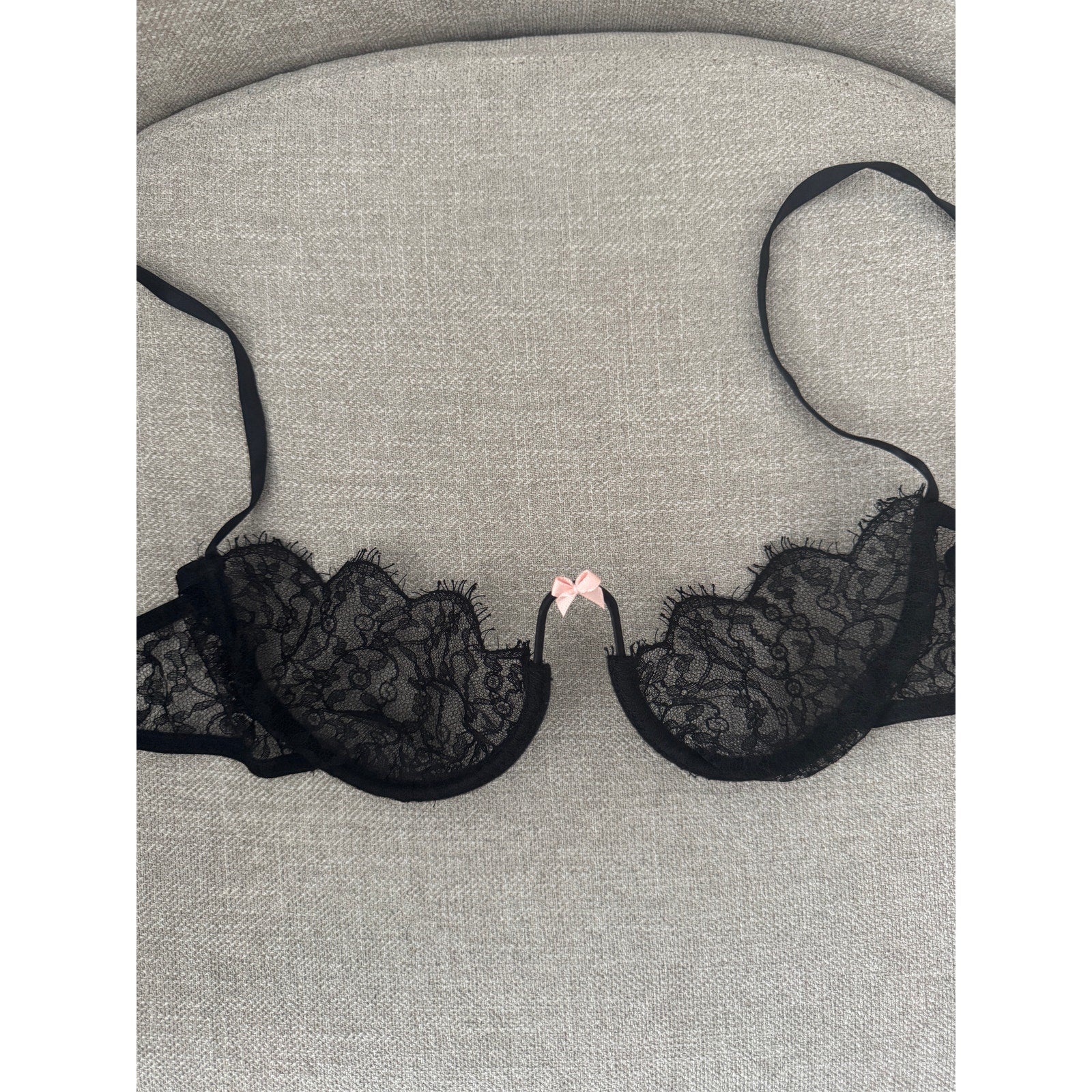 GUCCI Floral Lace Balconette Bra Female Black Size Medium