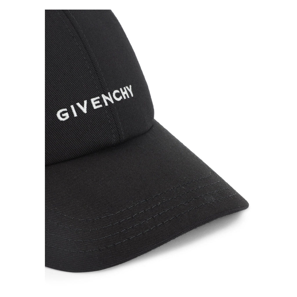 Givenchy Black Logo Embroidered Cotton Baseball Cap Hat Adjustable Strap NWT