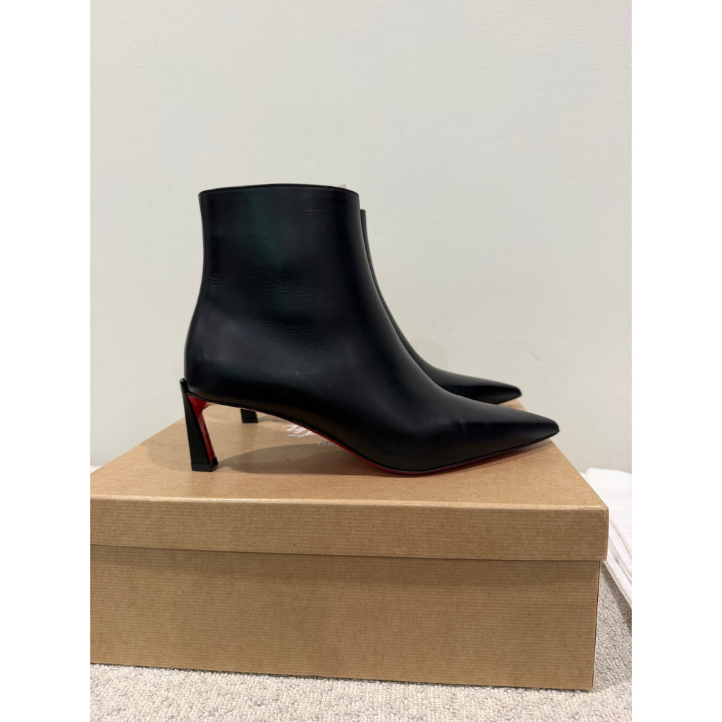 Christian Louboutin Condora Booty Black Calf Leather 55mm | New in Box 38.5