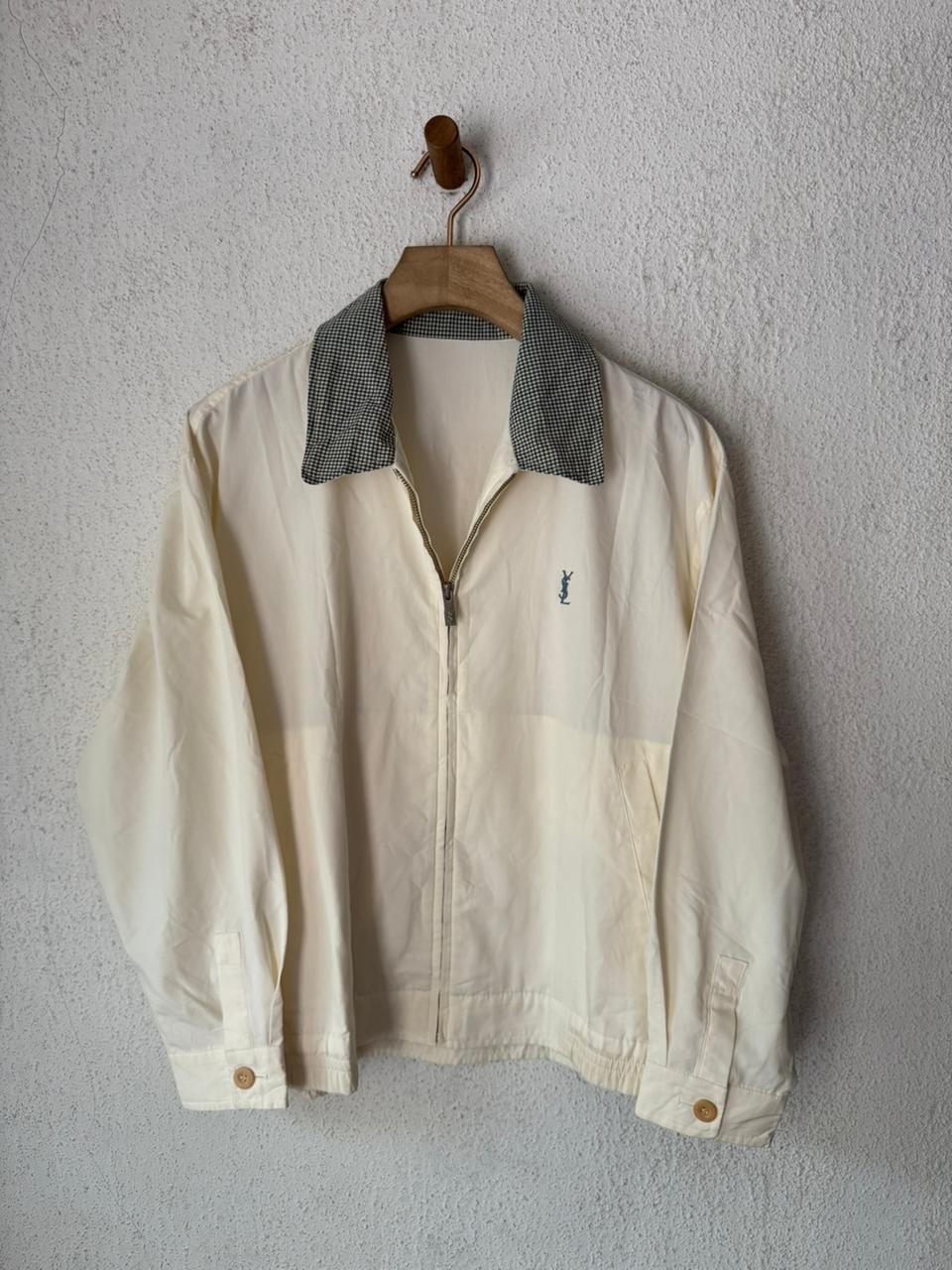 Saint Laurent Vintage Light Bomber Windbreaker Cream