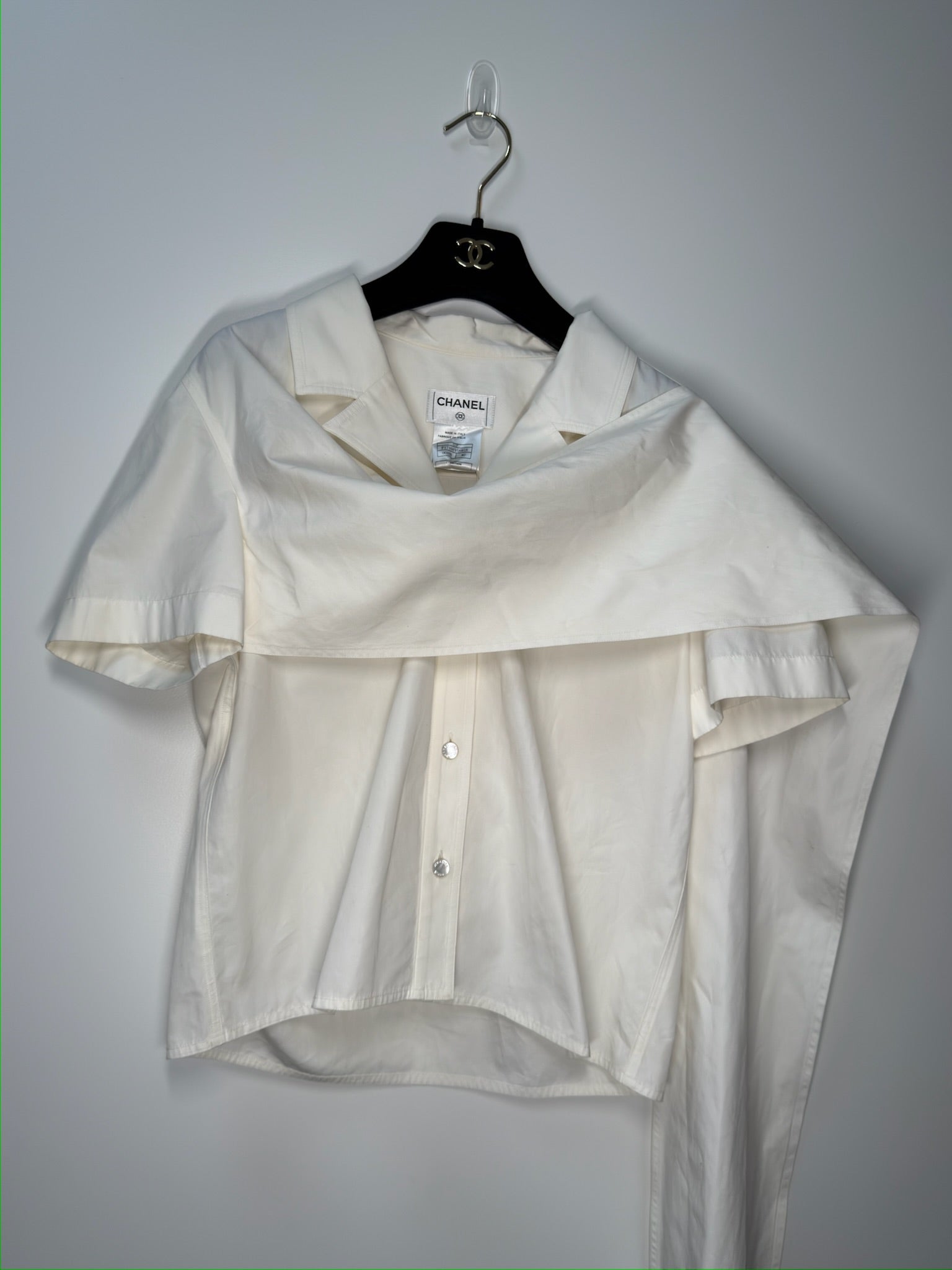 Chanel Spring 2001 Button-Up Top FR40 | Off White Blouse