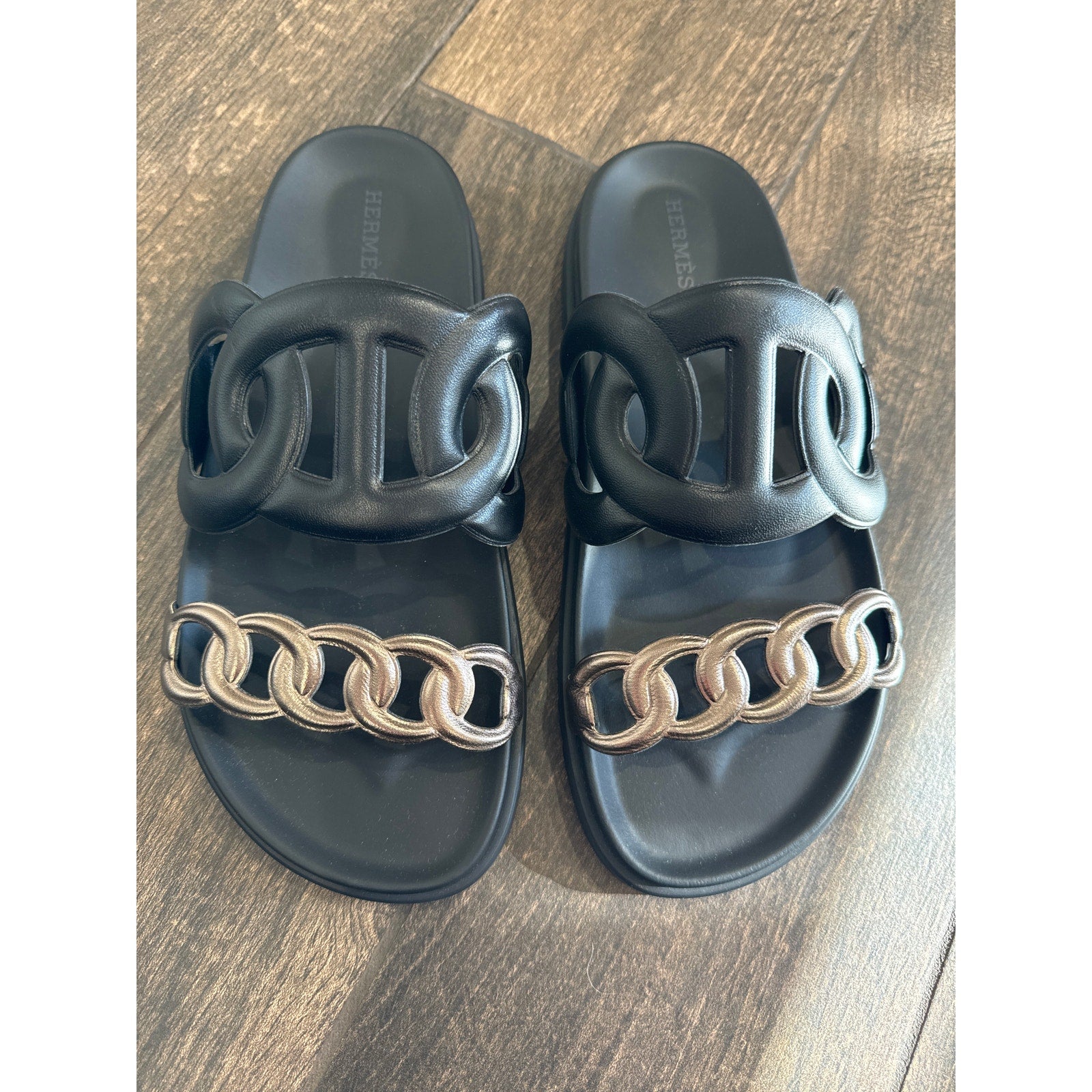 Hermes Extra sandal Size 37 BNIB RARE Metallic