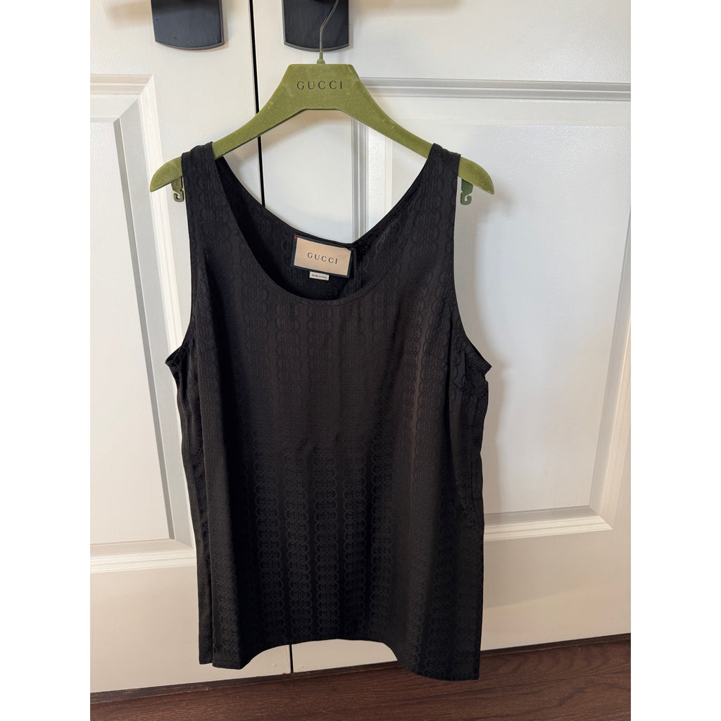 Gucci G Silk crepe Satin Sleeveless Top size Small NWT