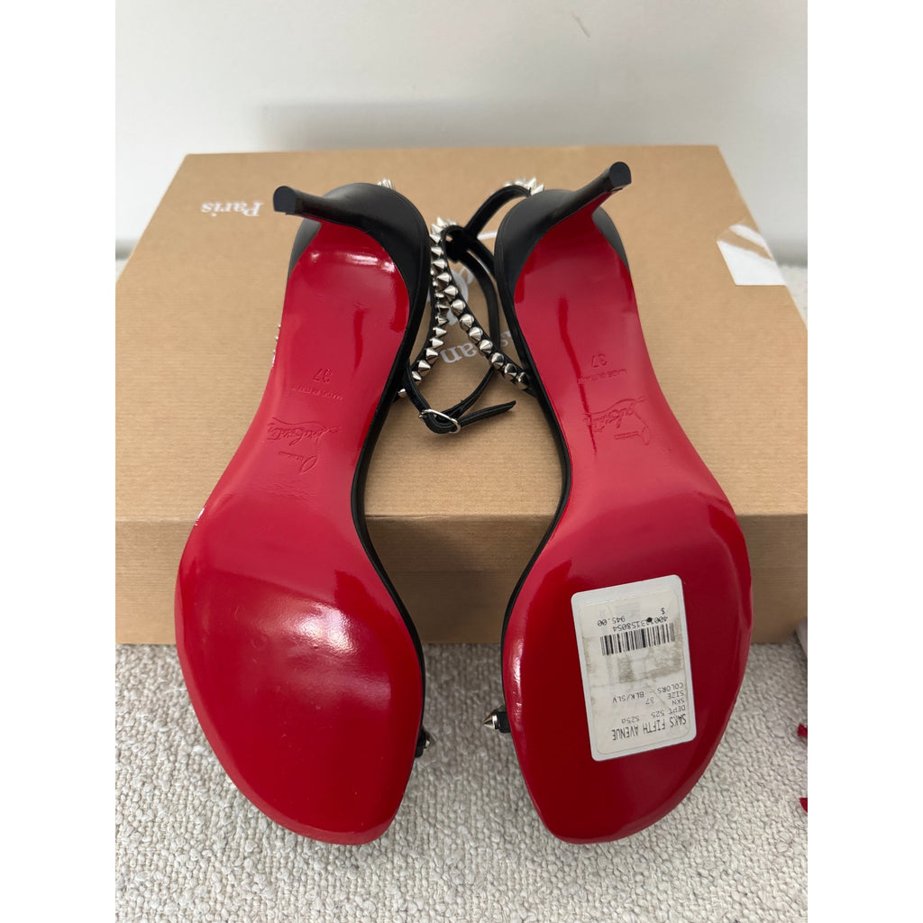 Christian Louboutin So Me 70mm Spike Heels Black | Red Sole Sandals Size 37 BNIB