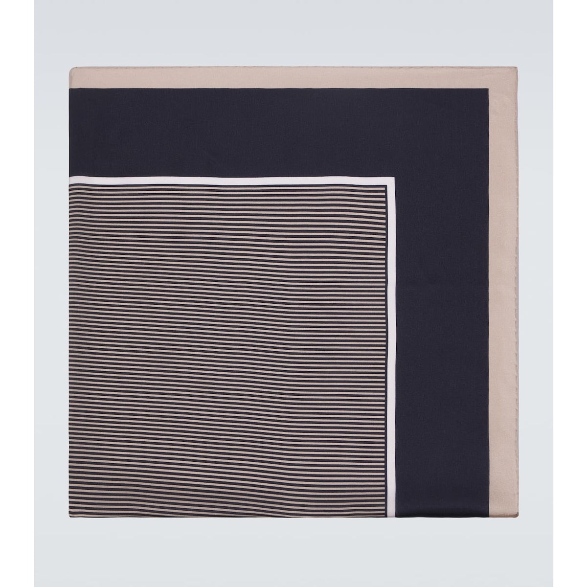 Saint Laurent Cassandre Silk Scarf Navy Ivory | 100% Silk | Brand New With Tags