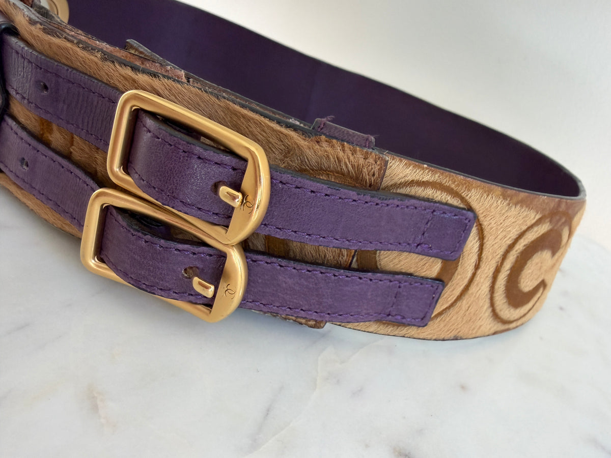 Chanel 2001 Logo Pony Hair Belt