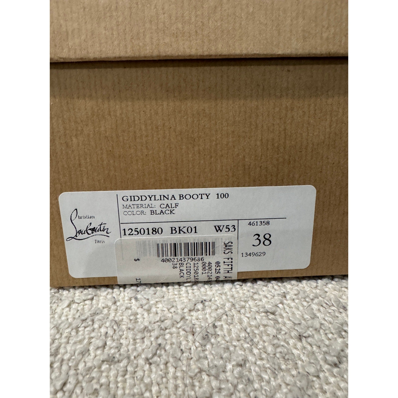 Christian Louboutin Giddylina 100mm Black Leather Buckle Ankle Boots Size 37.5 New in Box