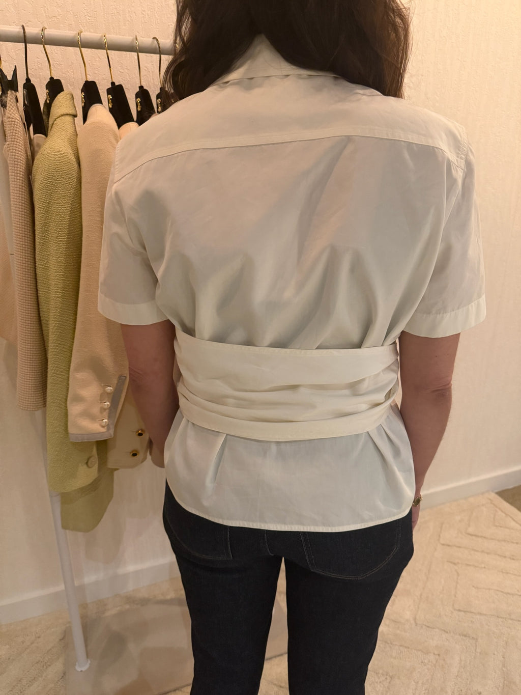 Chanel Spring 2001 Button-Up Top FR40 | Off White Blouse
