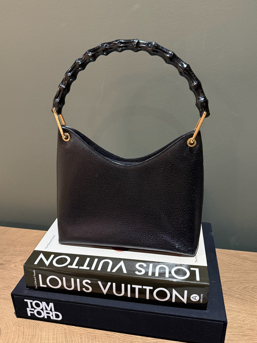 Gucci Bamboo Leather Handbag Black | Classic Bamboo Handle Bag