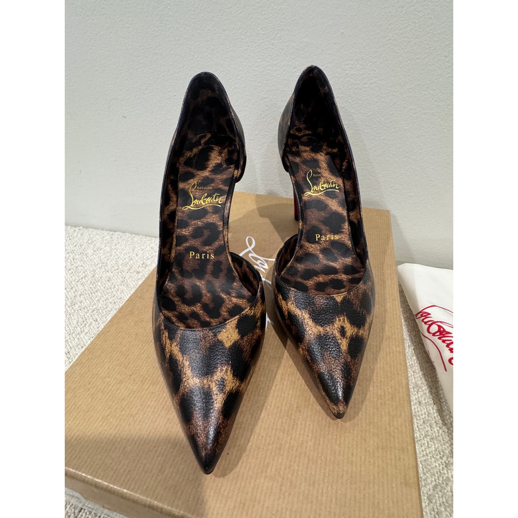 CHRISTIAN LOUBOUTIN Vibella Red-Sole Leopard-Print Leather Pumps 37 BNIB