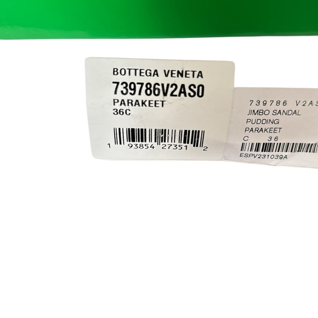 Bottega Veneta Jimbo Rubber Slingback Sandals Parakeet Green Size 36 BNIB