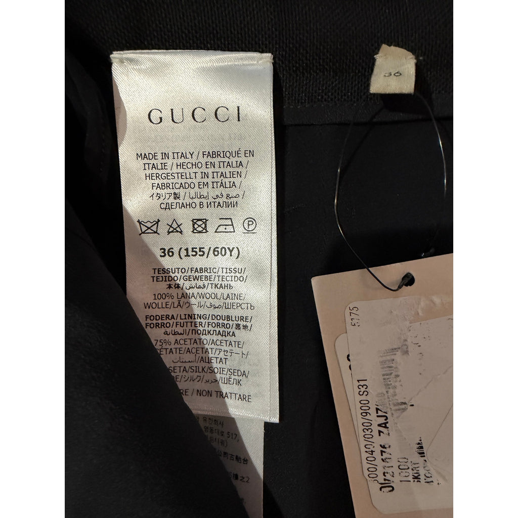 Gucci Black Wool Midi Skirt NWT Size IT 36