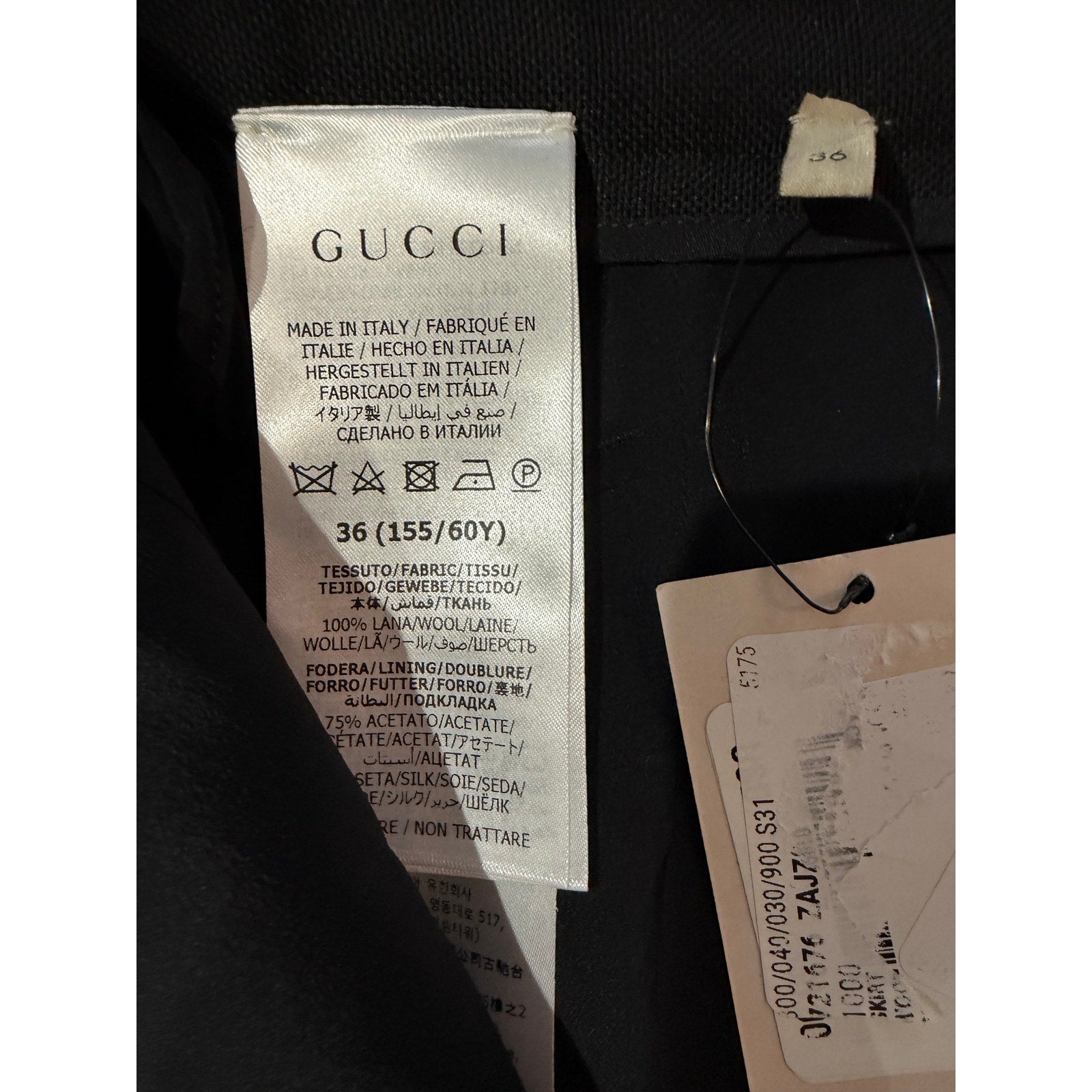 Gucci Black Wool Midi Skirt NWT Size IT 36