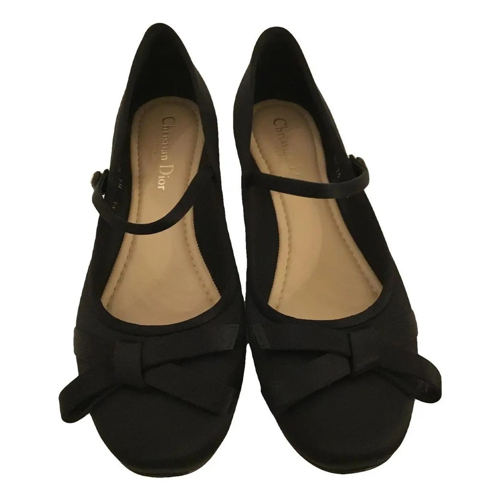 Christian Dior Satin Bow Ballet Flats with Mary Jane Strap BNIB 38.5