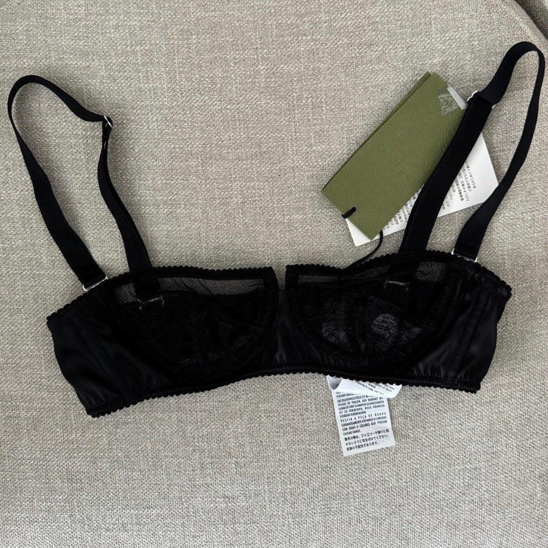 GUCCI SET LINGERIE SILK DUCHESSE BLACK SIZE XSMALL
