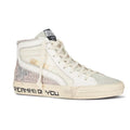 Golden Goose Slide Sneakers Cream Pink Silver White | Distressed Size 36 BNIB