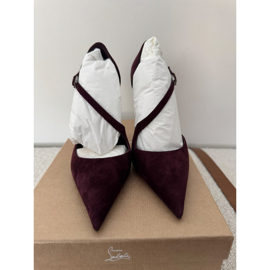CHRISTIAN LOUBOUTIN
Miss Ziggyta 100 suede pumps BNIB 37.5
