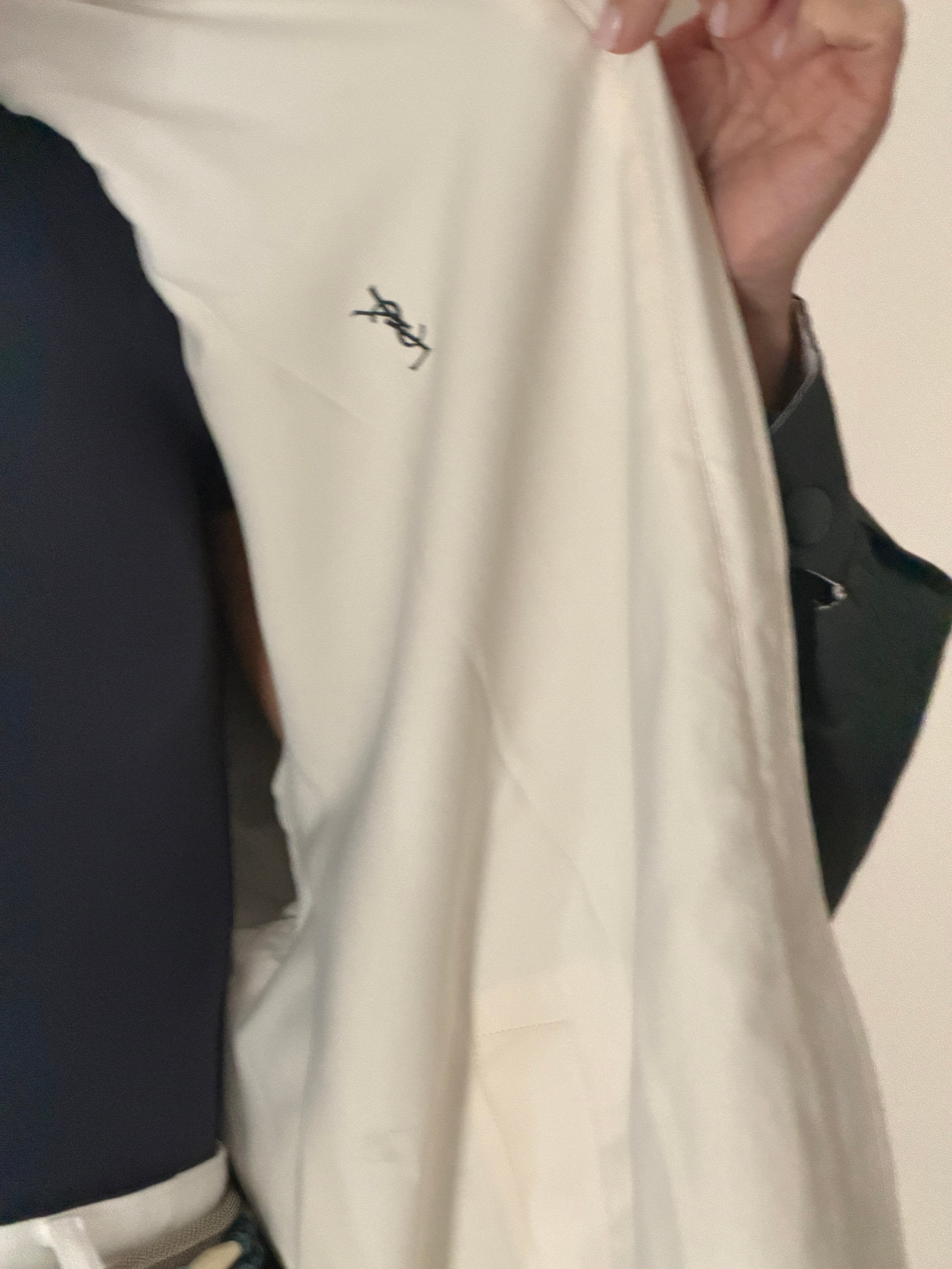 Saint Laurent White / Black Reverisble Windbreaker Jacket