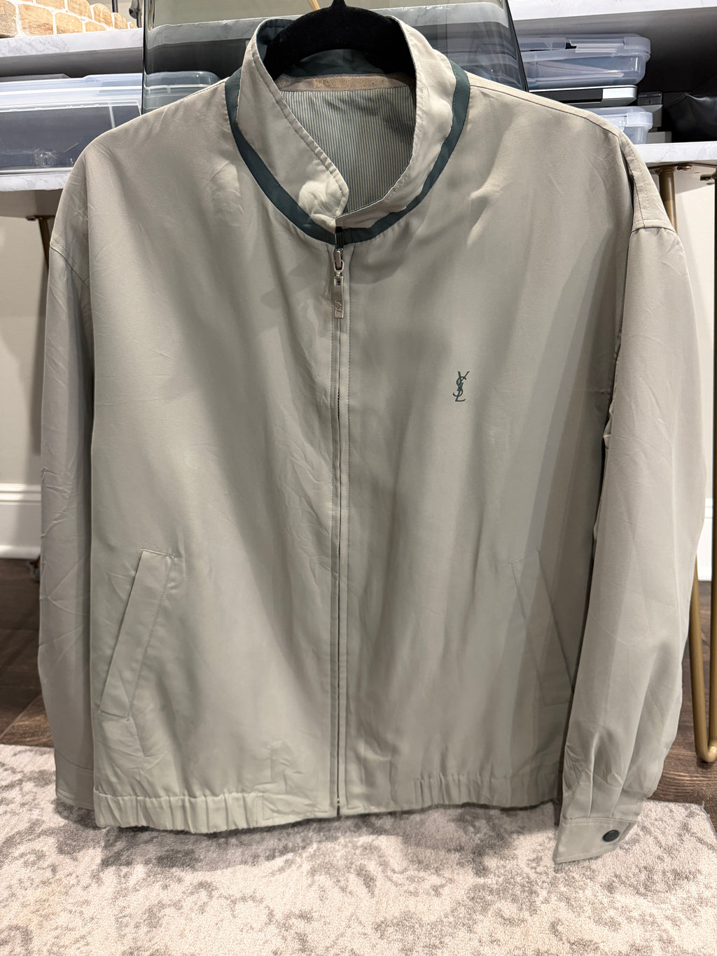 Saint Laurent Green Khaki Windbreaker Jacket