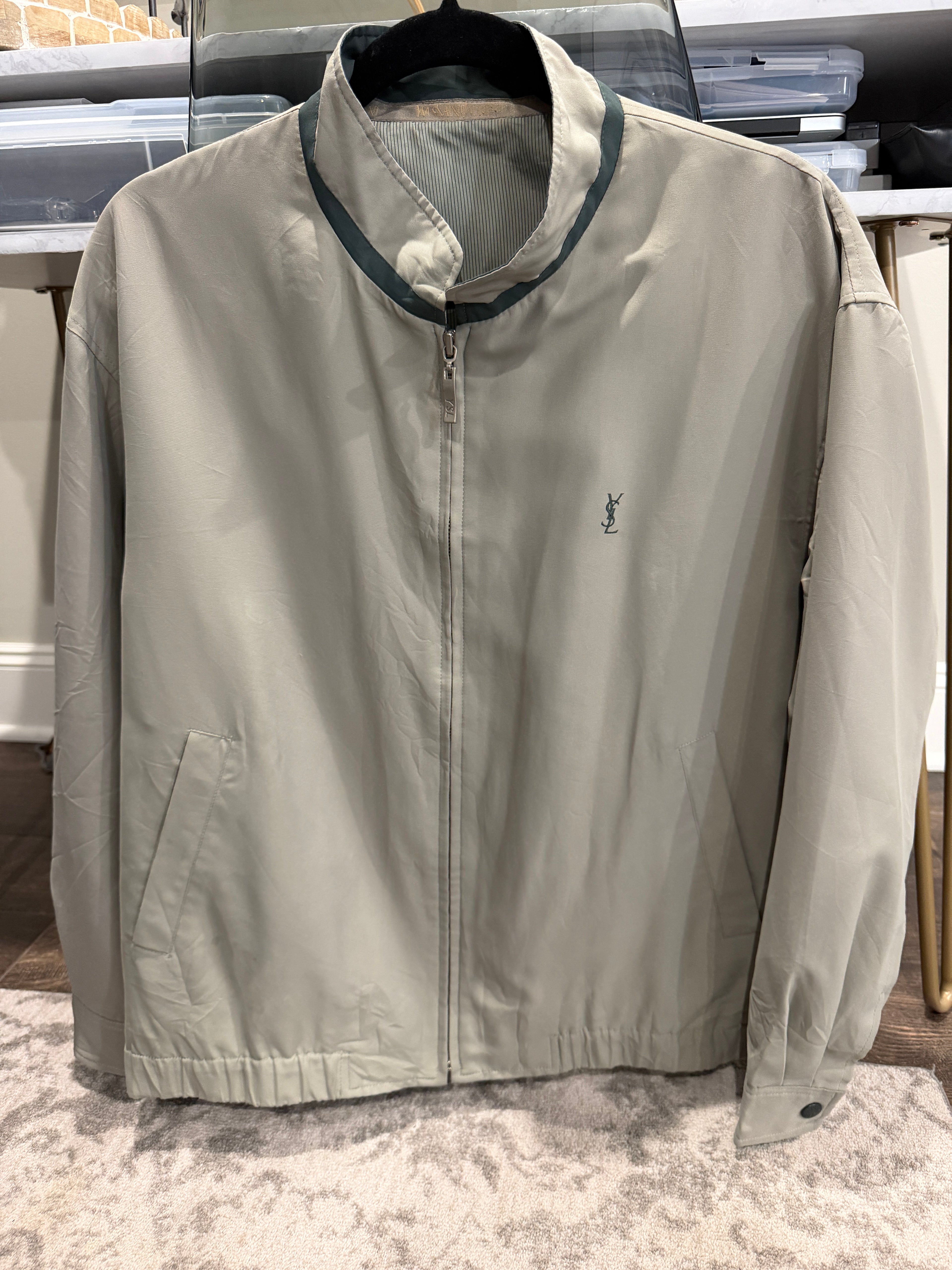 Saint Laurent Green Khaki Windbreaker Jacket