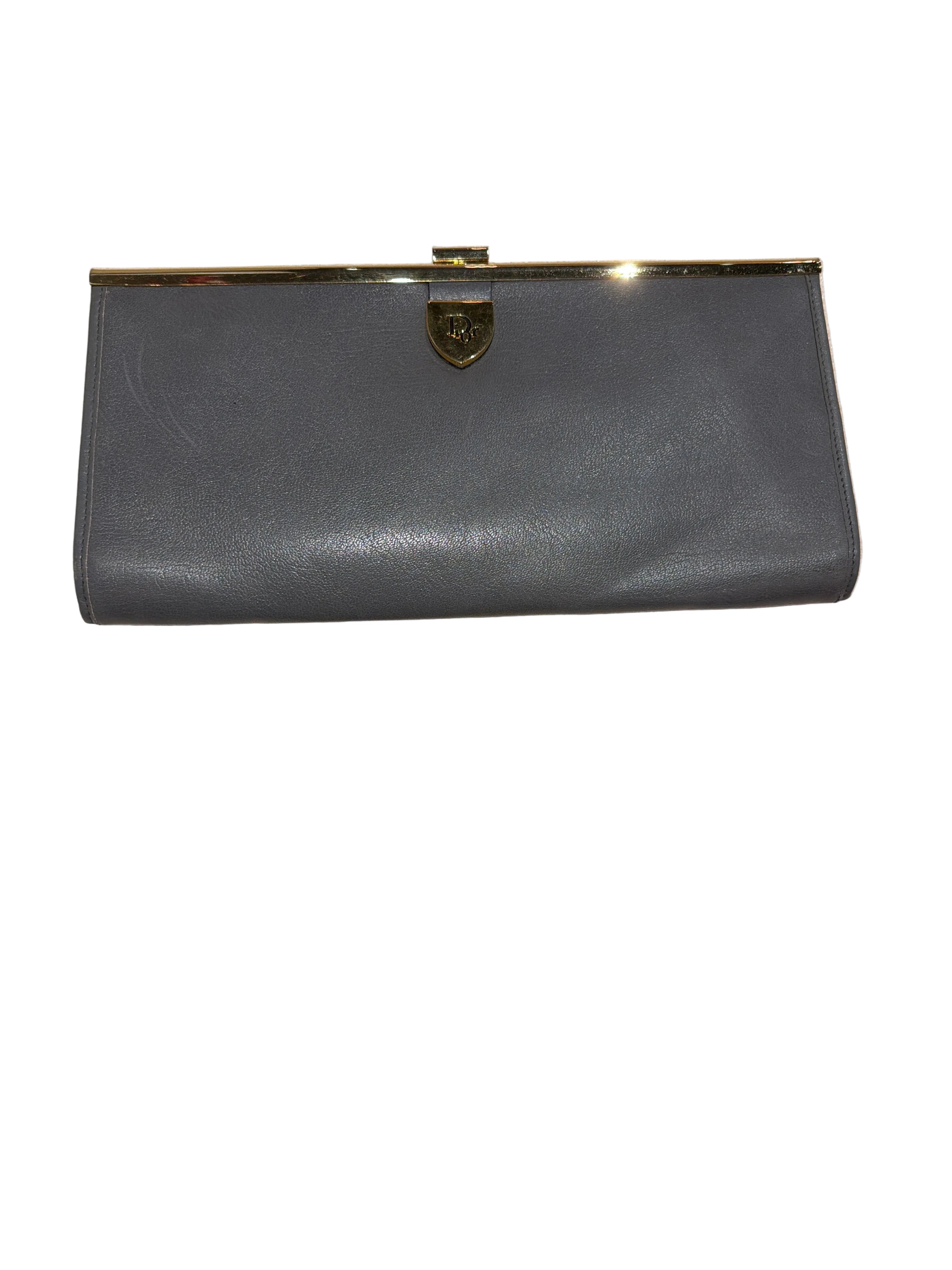 Dior Leather Grey Clutch