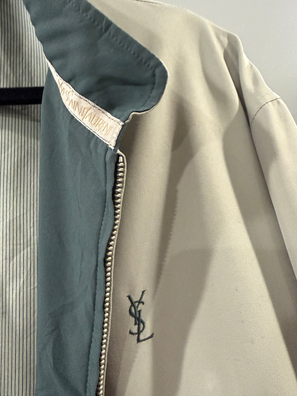 Saint Laurent Green Khaki Windbreaker Jacket