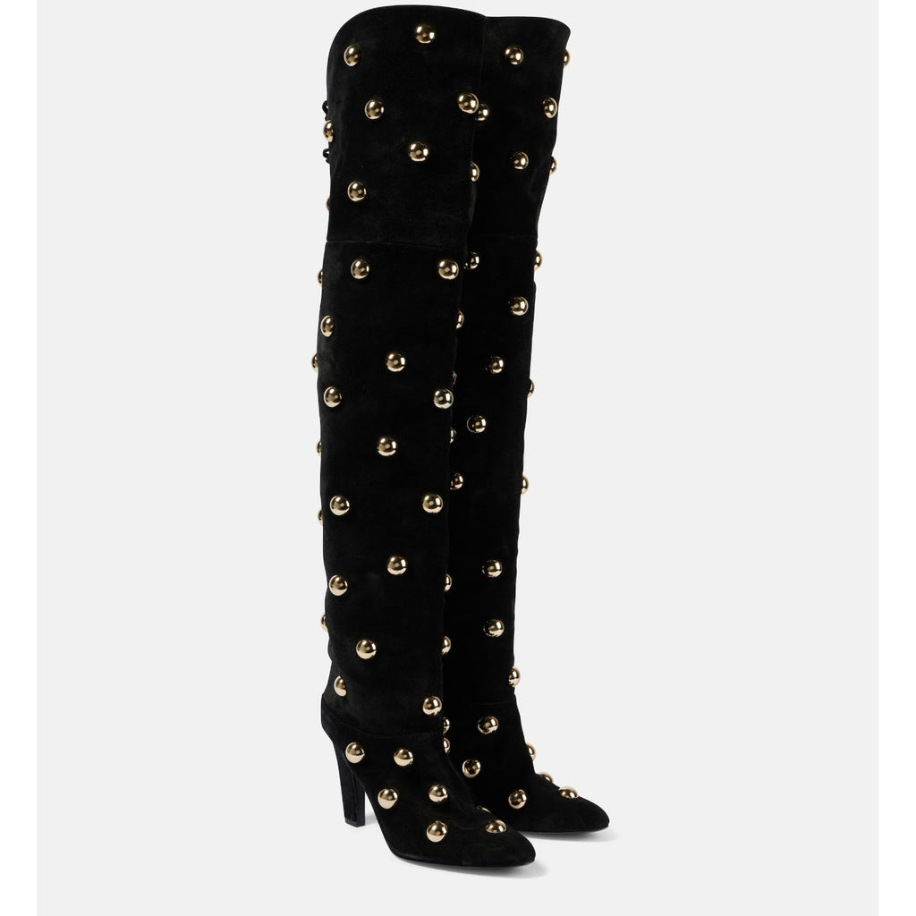 Chloé Eve Studded Over-the-Knee Boots Black 37 – Beyoncé Wore These! BNIB