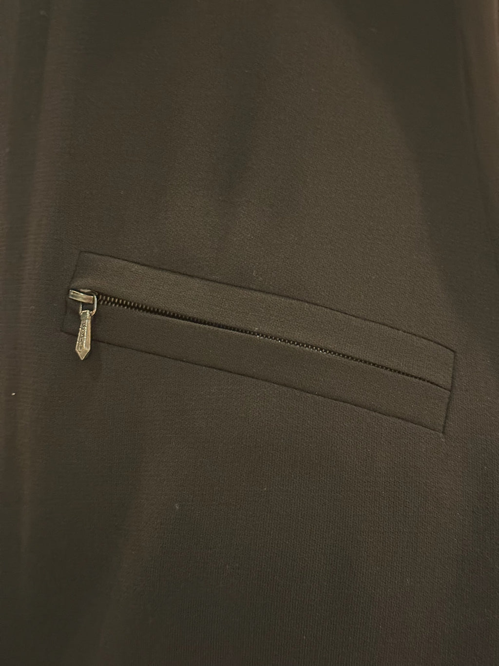 Chanel Black Wool Silk Blend Midi Dress FR 40 | CC Logo Zipper Pull