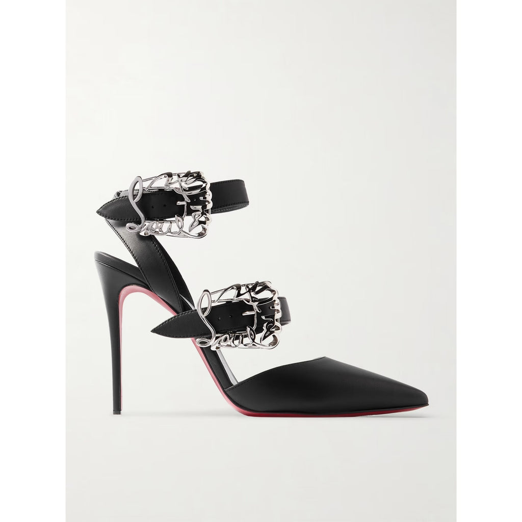 CHRISTIAN LOUBOUTIN 37 Giddylina 100 buckle-embellished leather pumps$1,495