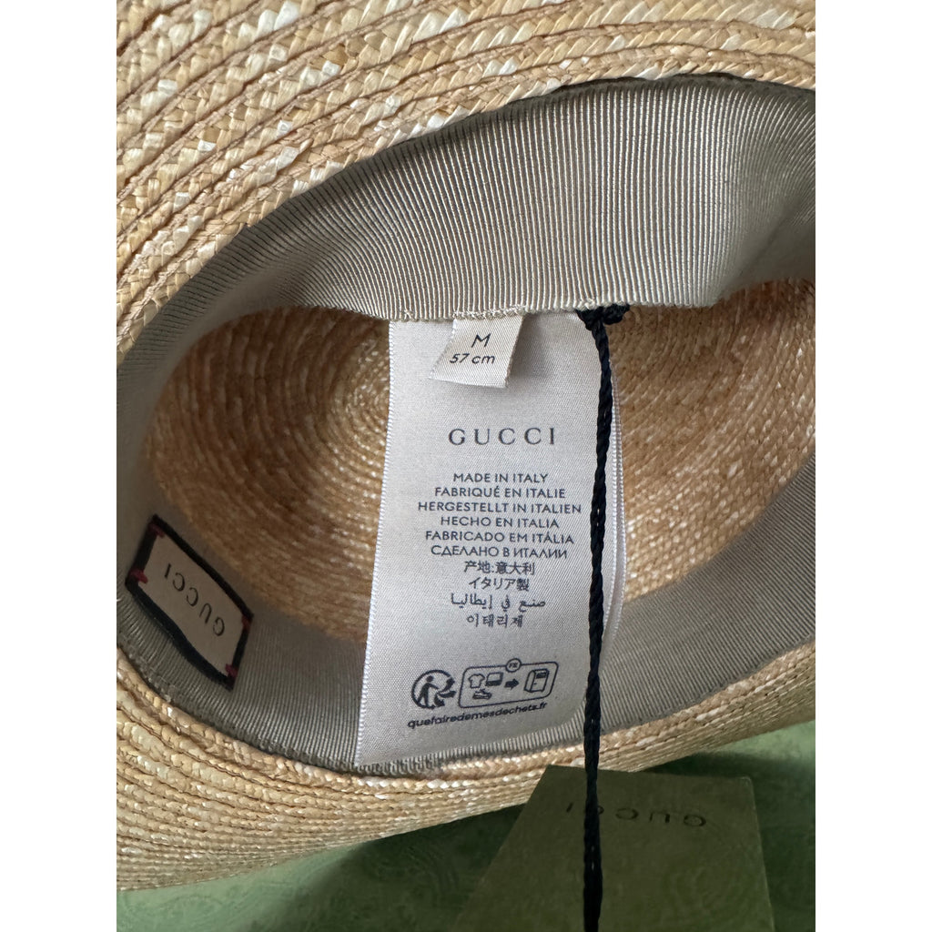 Gucci Raffia Wide-Brimmed Hat BNIB Size medium