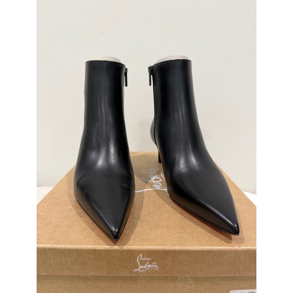 Christian Louboutin Condora Booty Black Calf Leather 55mm | New in Box 38.5