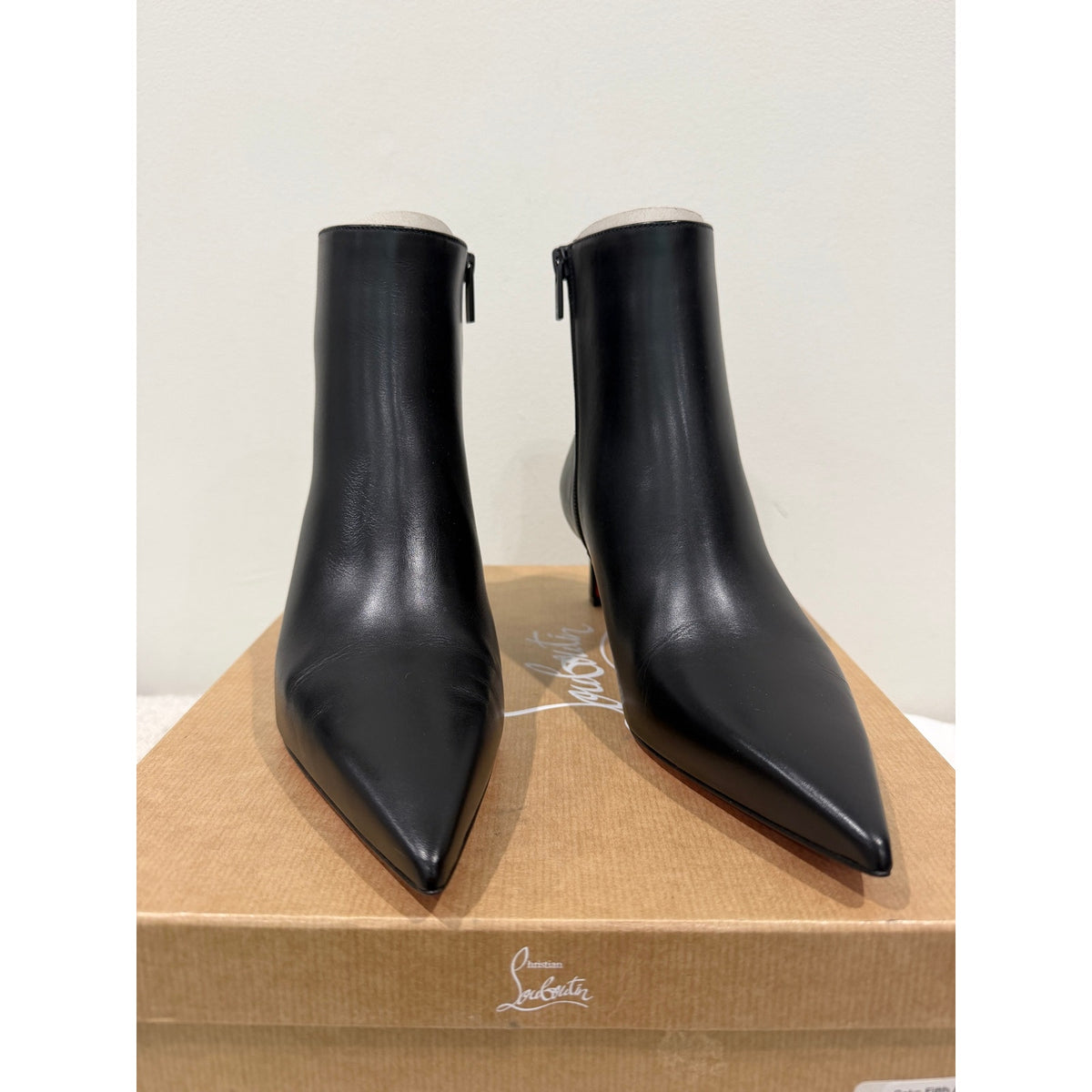 Christian Louboutin Condora Booty Black Calf Leather 55mm | New in Box 38.5