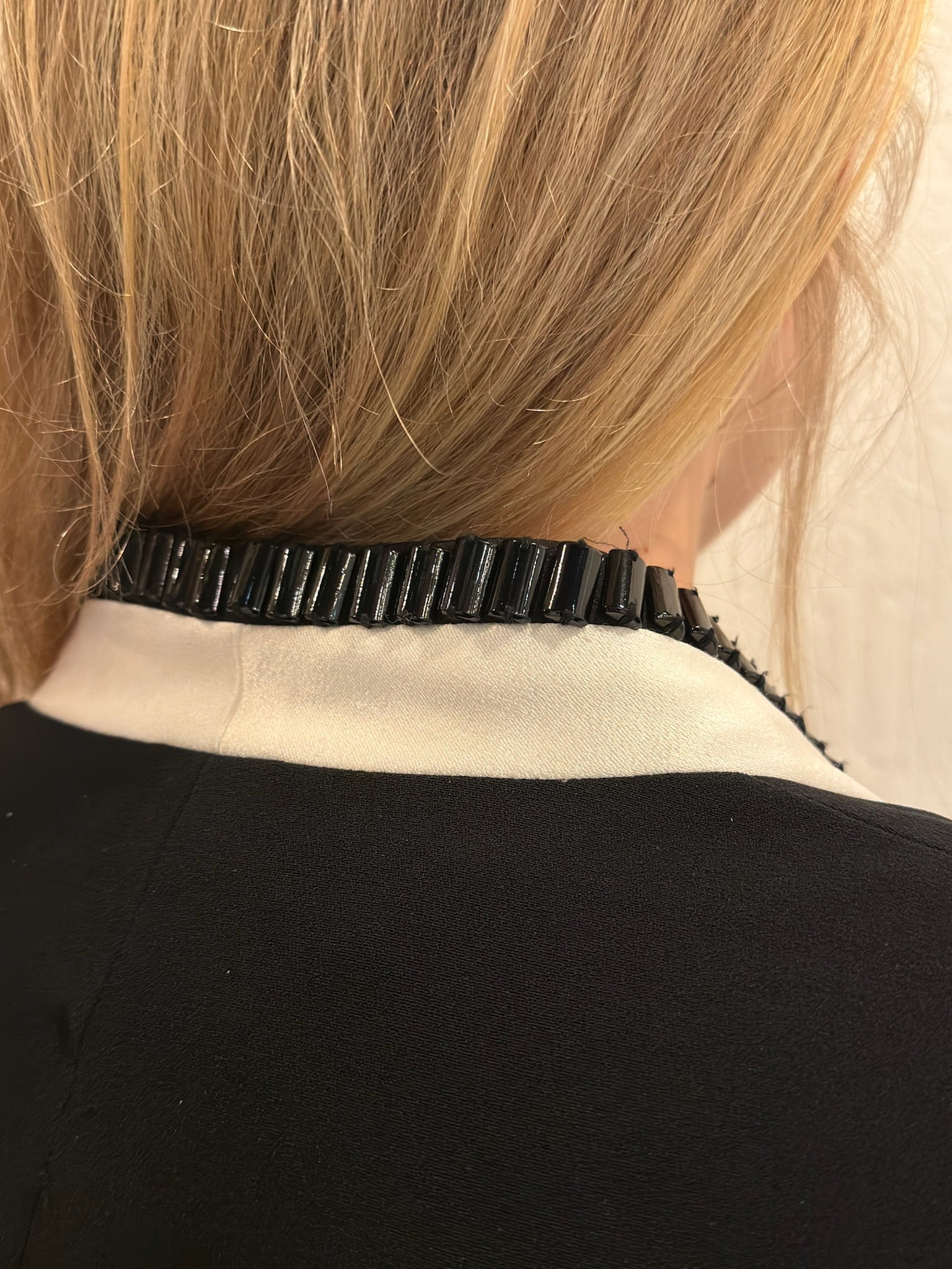 Escada Black & White Beaded Tuxedo Blazer Jacket DE 36