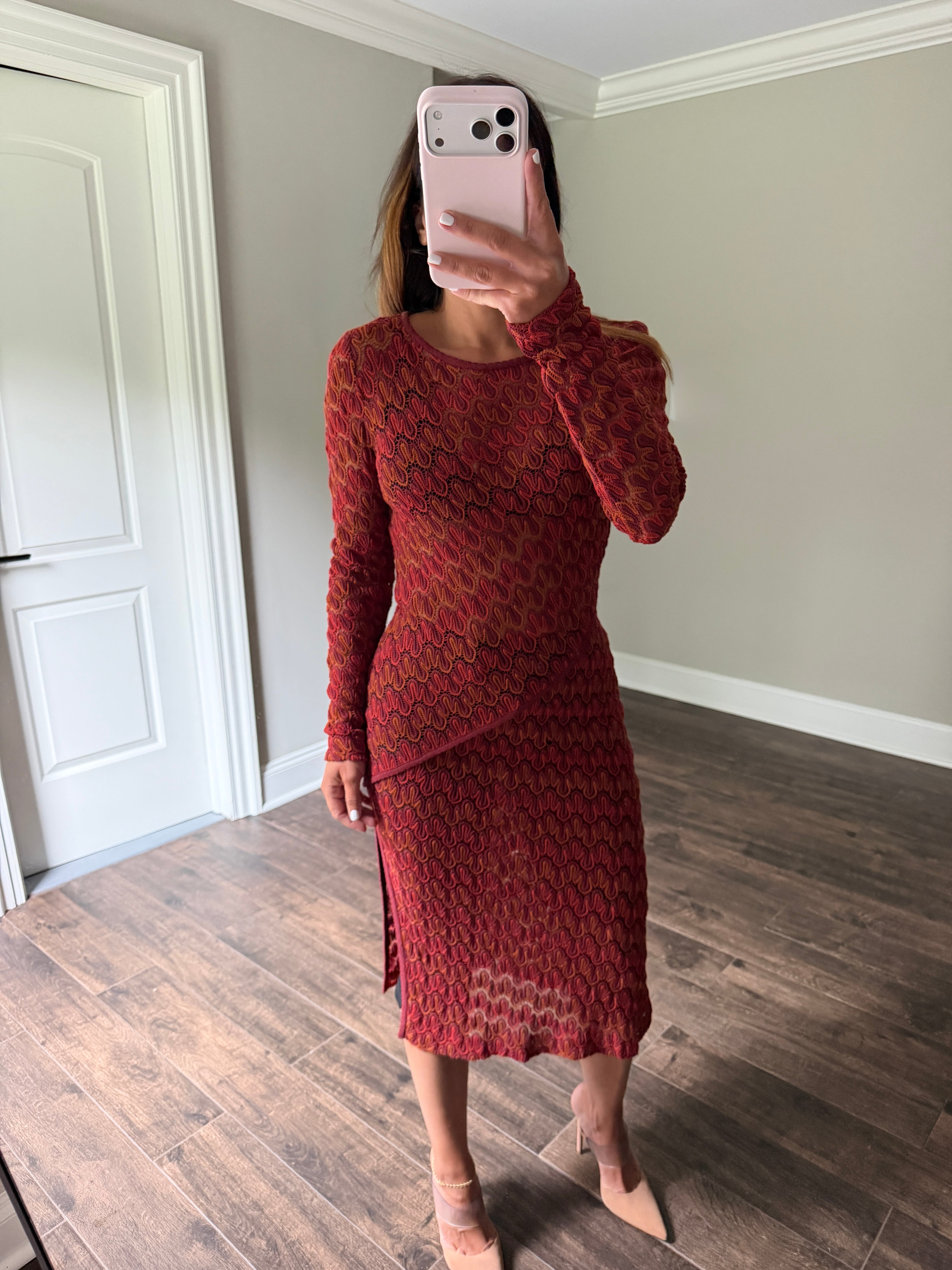 Missoni Silk Midi Zig Zag Length Dress