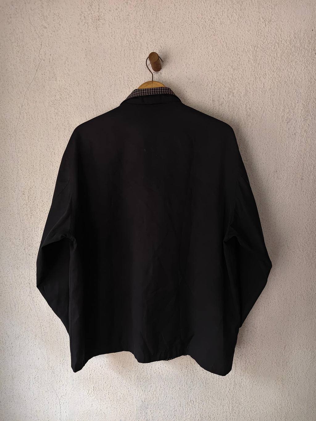 Yves Saint Laurent Vintage YSL Reversible Black Checkered Windbreaker Bomber Jacket Size 100