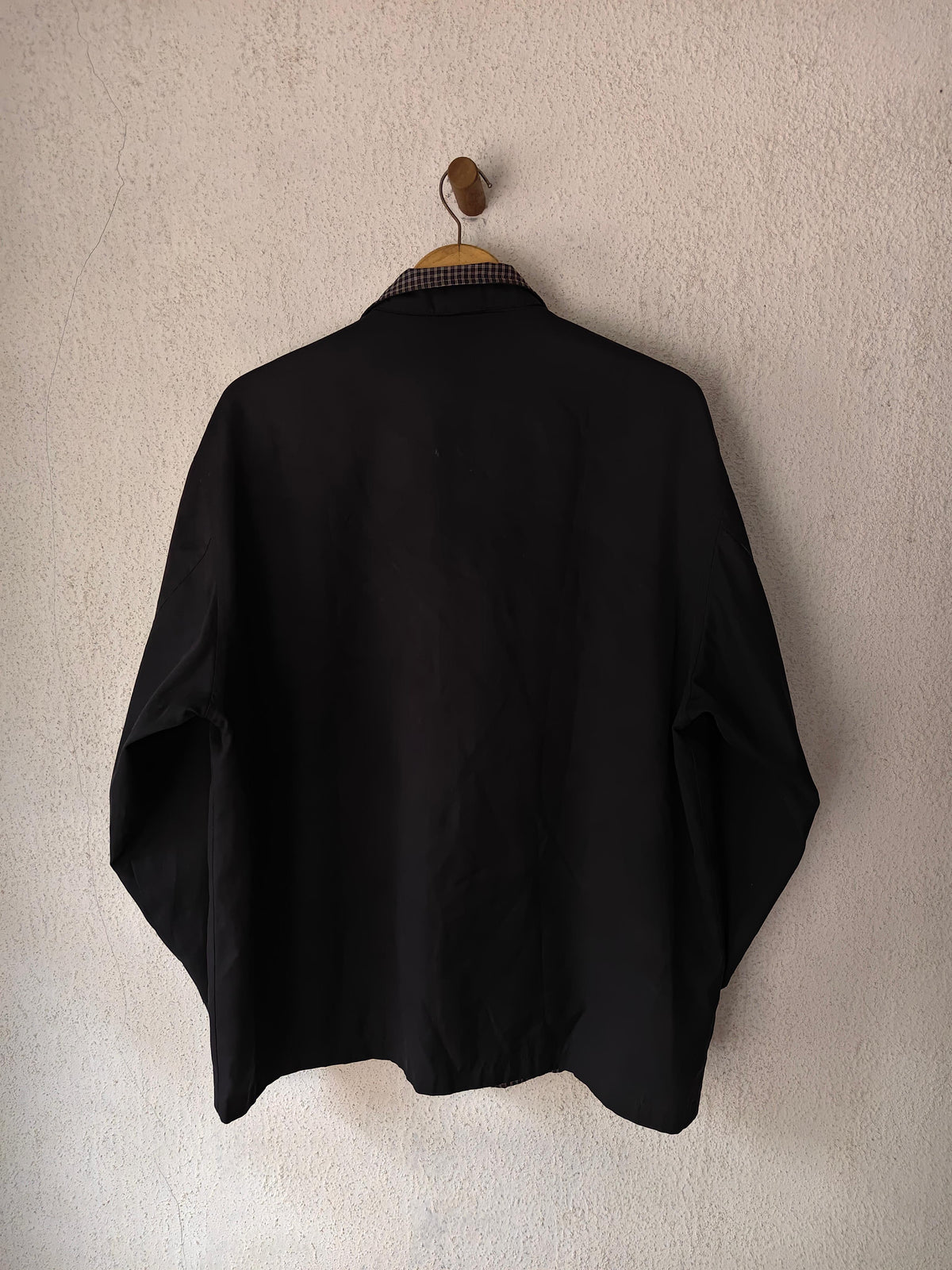 Yves Saint Laurent Vintage YSL Reversible Black Checkered Windbreaker Bomber Jacket Size 100