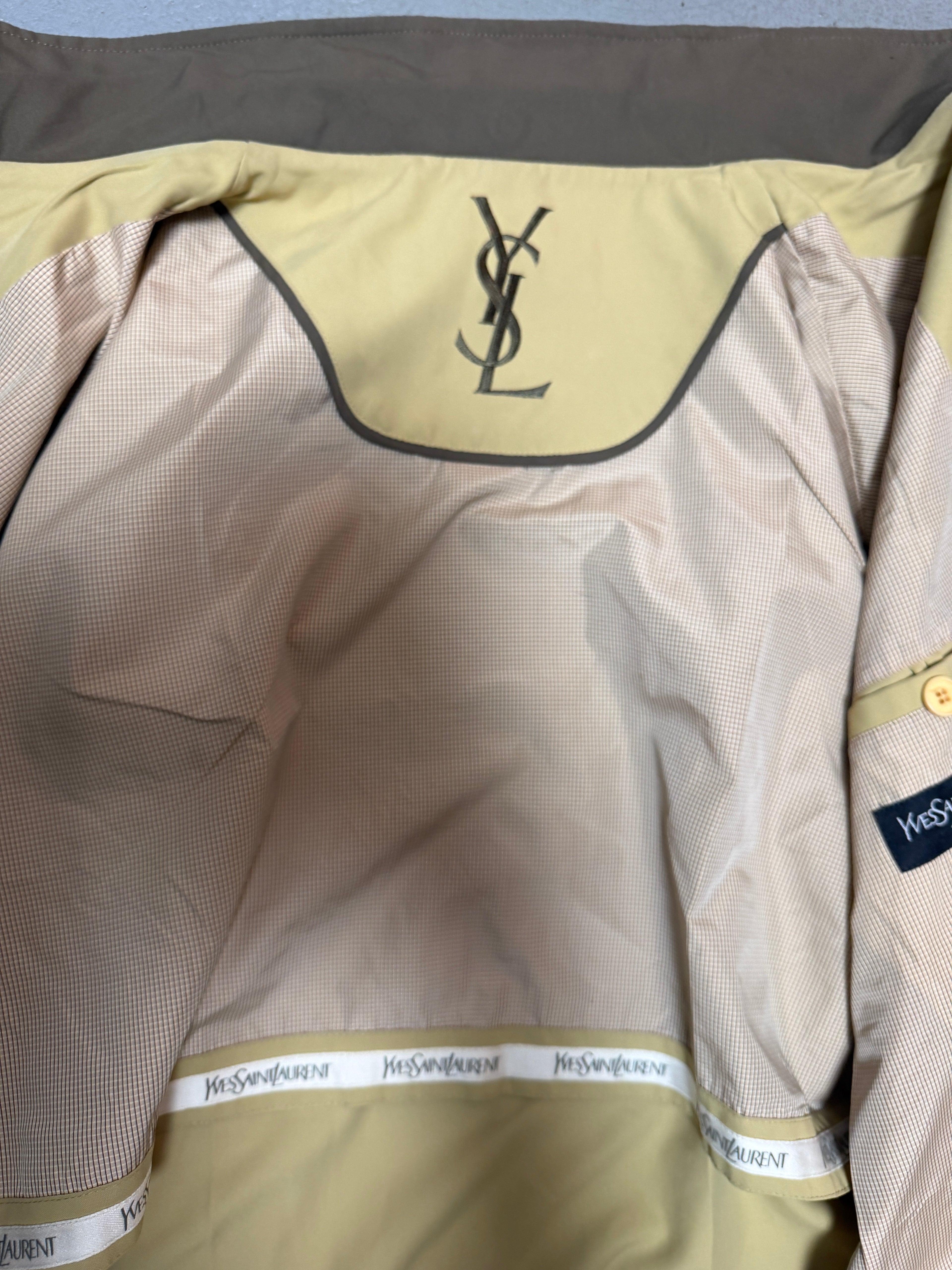 Saint Laurent Vintage Beige Bomber Windbreaker
