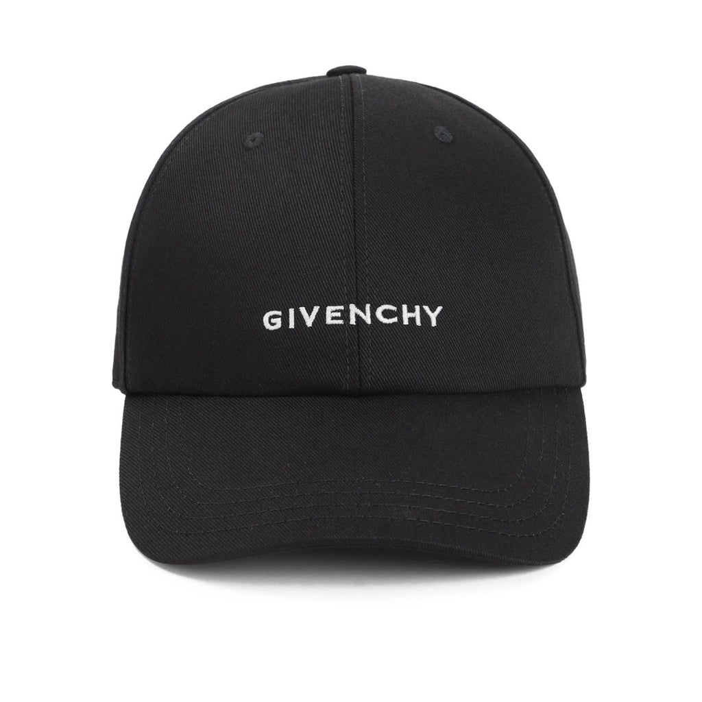 Givenchy Black Logo Embroidered Cotton Baseball Cap Hat Adjustable Strap NWT