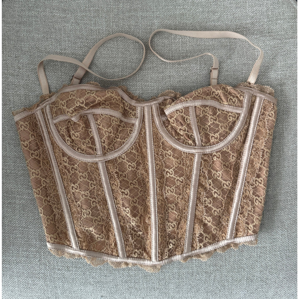 Gucci Nude Lace Corset Top NWT size Small