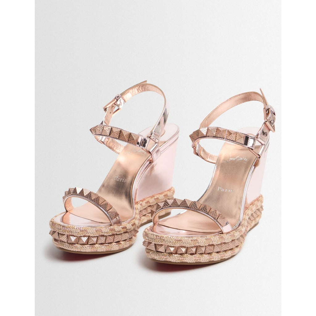 CHRISTIAN LOUBOUTIN
100mm Pyraclou Metallic Leather Wedges BNIB 41
