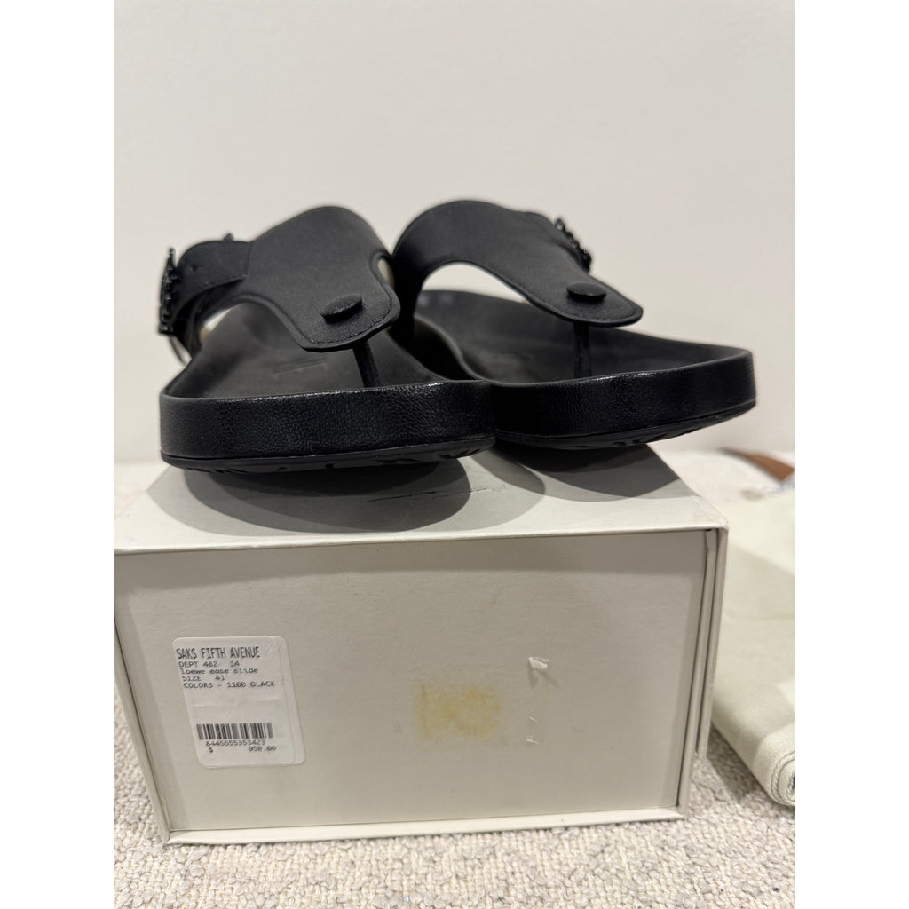LOEWE
Leather Anagram Buckle Comfort Sandals BNIB 41 Black
